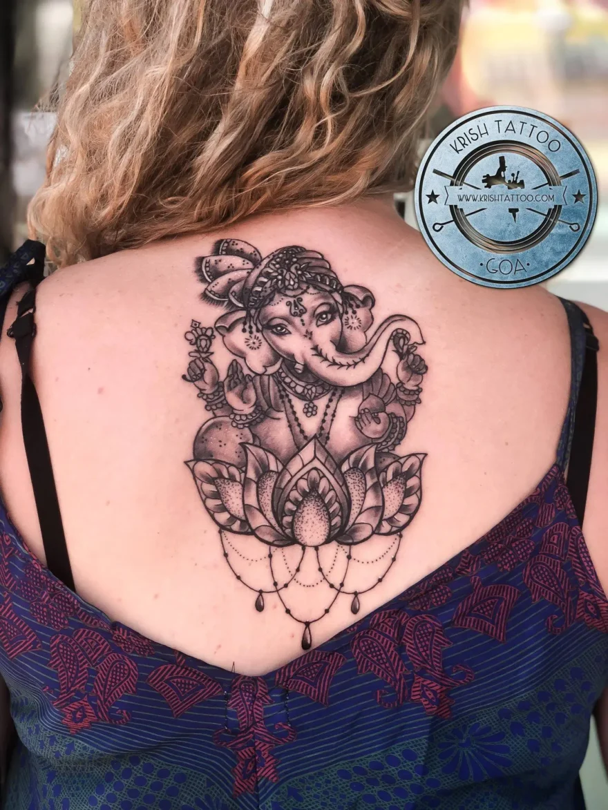 ganesh lotus tattoo