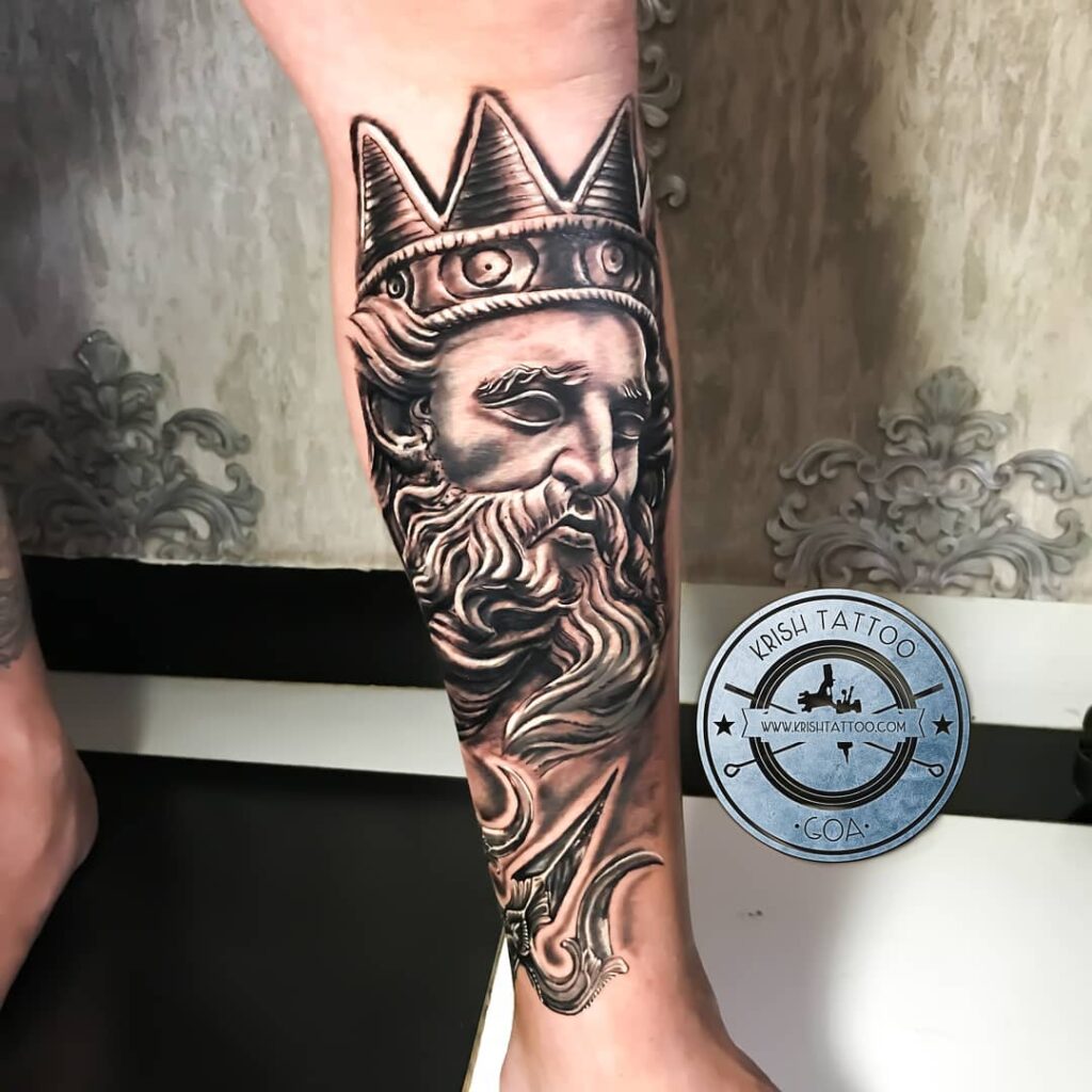 Zeus Tattoo witht Trident goa