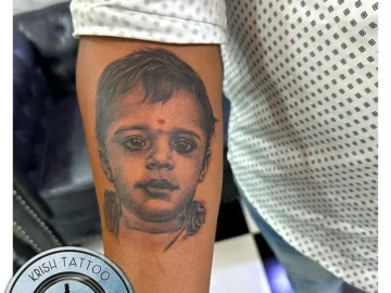 Baby Portrait Face Tattoo